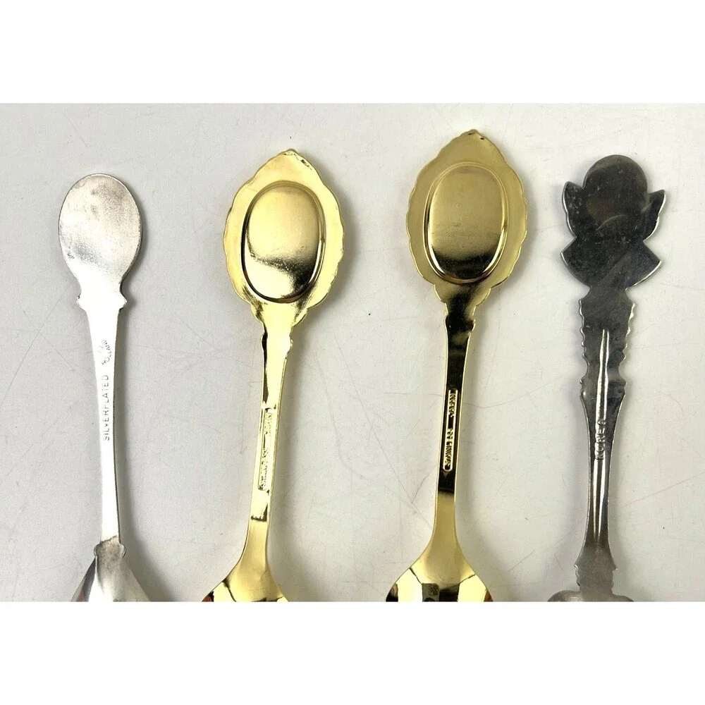 Vintage Lot Of 8 Variety of Mini Decor Spoons Some Silver Plated